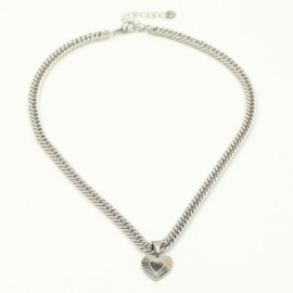 Ketting zilver met hart