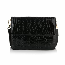 Zwarte croco tas