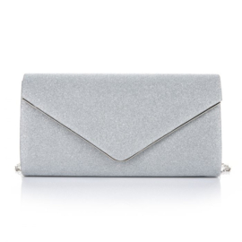 Zilveren glitter clutch