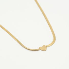 Ketting heart gold