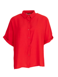 Rode blouse met knoopjes