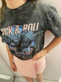 Grijs gemeleerd shirt Rock n Roll