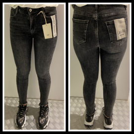 Donker grijze high waist jeans