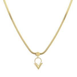 Gouden ketting met V