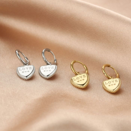 Hangers met LOVE zilver