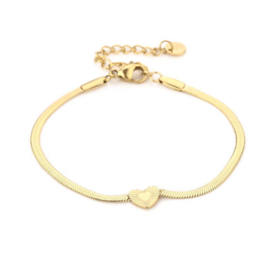 Gouden armband gesloten hart