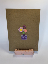 Kaart met drie bloemen Kaart met drie bloemen
