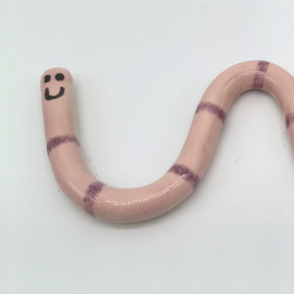 Worm roze/ glitter strepen