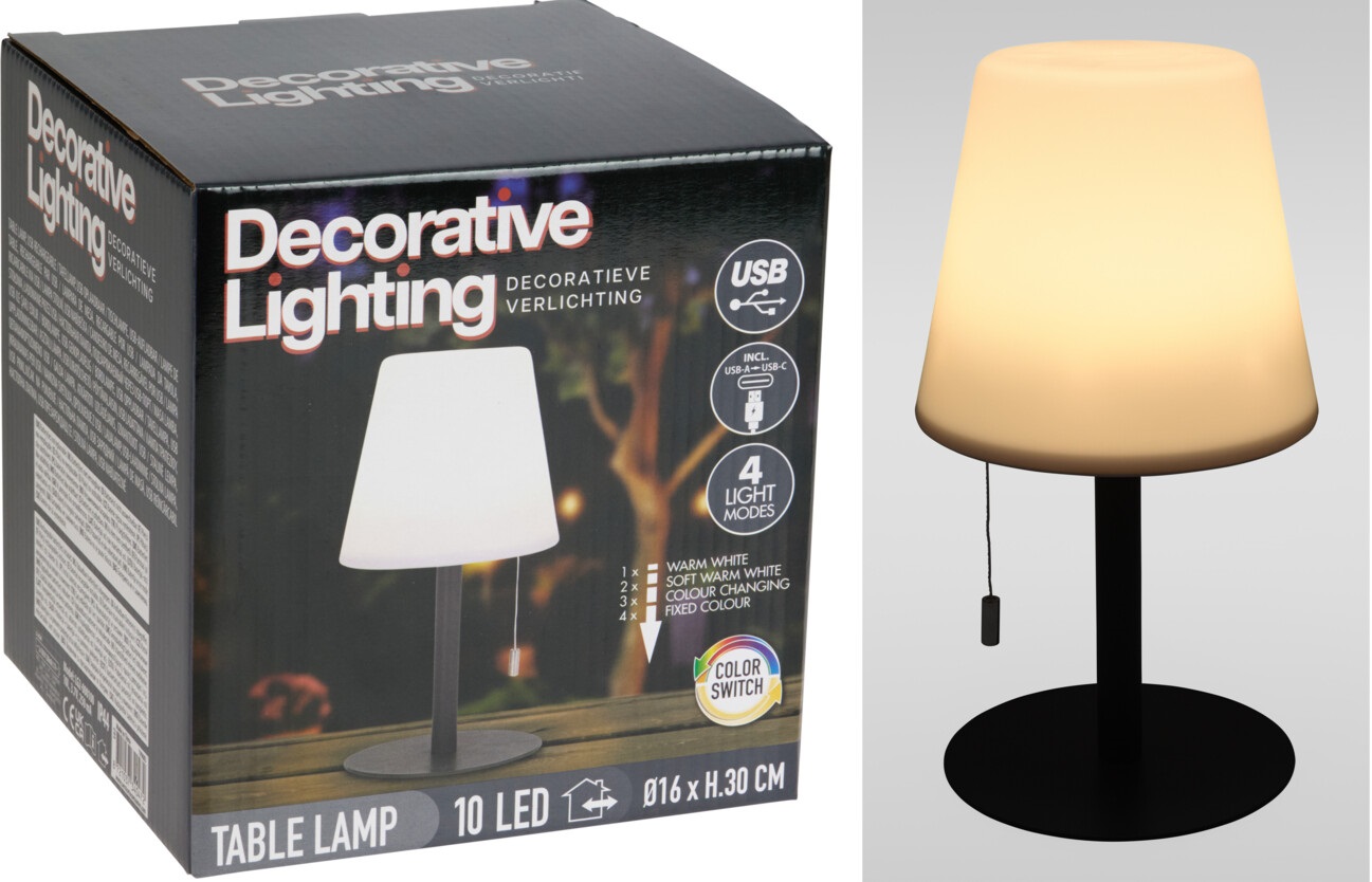 LAMP COLOUR CHANGING MAT ZWART
