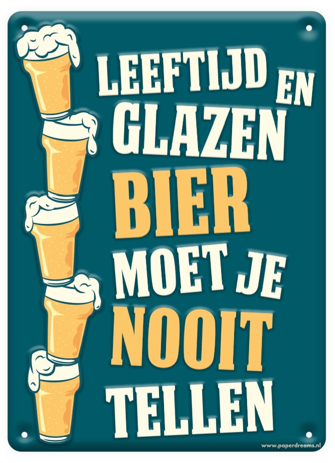 Metal signs - Leeftijd en glazen bier