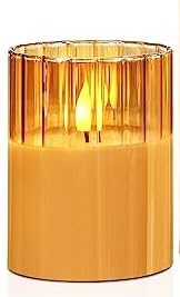 LED KAARS IN GLAS 10CM AMBER