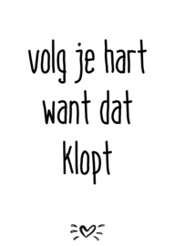 A6 kaart volg je hart want dat klopt