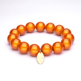 Galaxy Pearl Armband 14mm Oranje