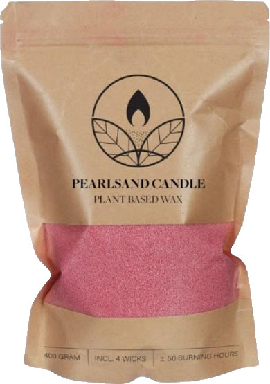 Pearlsand kaarsenzand candle 400gr pink