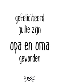 A6 kaart gefeliciteerd jullie zijn opa en oma geworden