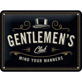 Tin Sign 15 x 20 cm Gentlemens Club