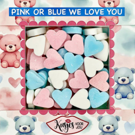 Hartjes Roze + Blauw - Pink Or Blue