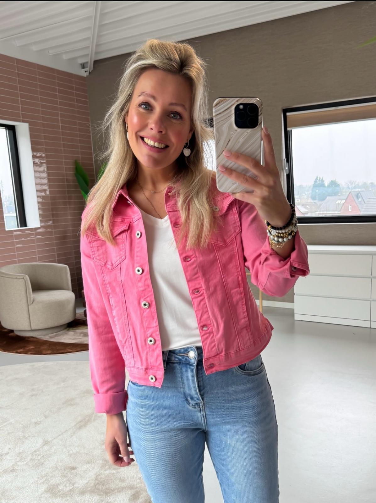 Dylana Spijkerjasje Roze Maat XS