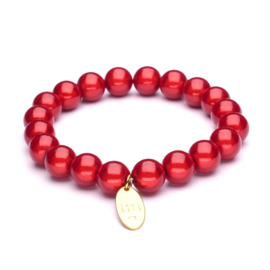 Galaxy Pearl Armband 10mm Rood