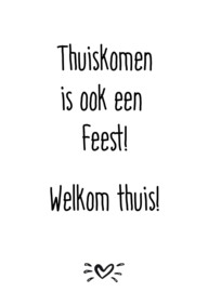 A6 kaart thuis komen is ook een feest