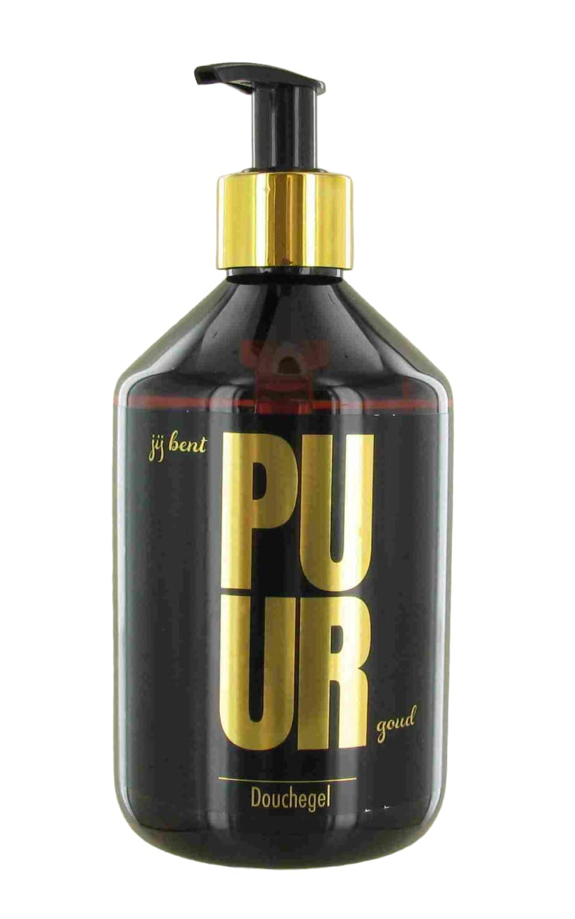 Douchegel fles 500ml amber, gouden pomp
