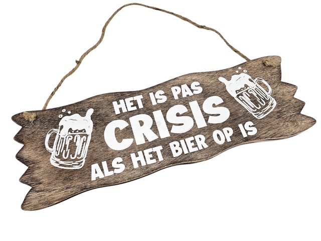 bord hangend XL 45x14cm crisis bier natural