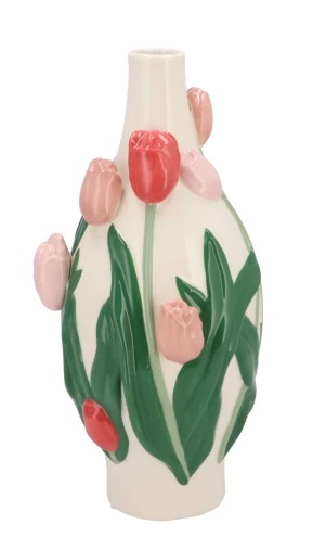 ISA SUMMER PINK MIX VASE NECK TULIP 15X15X30CM