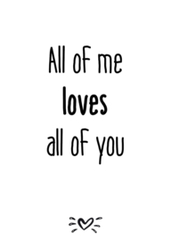 A6 kaart All of me loves all of you