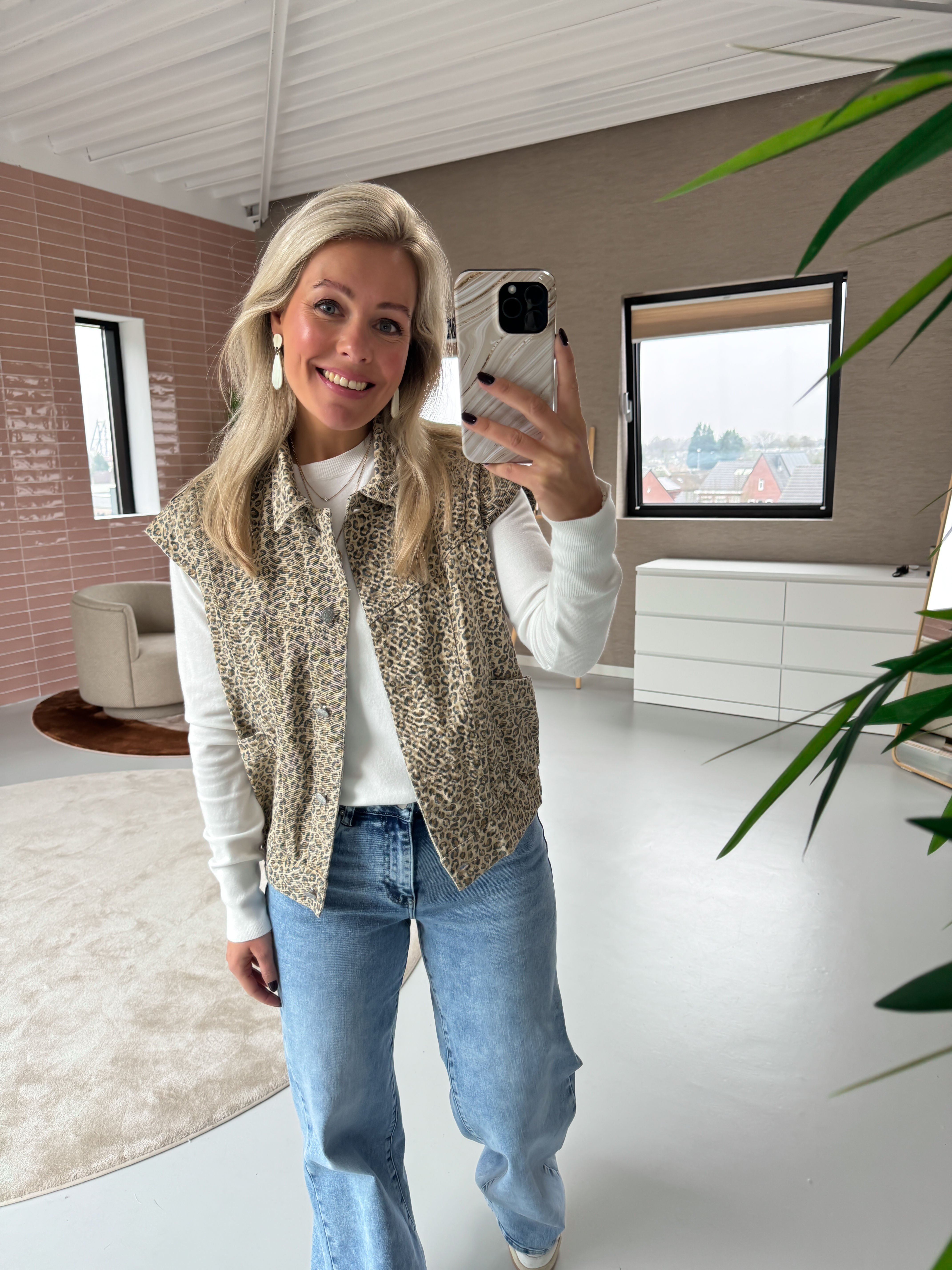 Hayley Gilet Luipaard Maat M