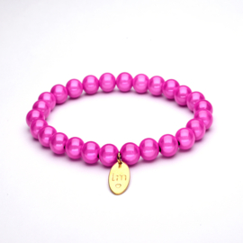 Galaxy Pearl Armband 8mm Fuchsia