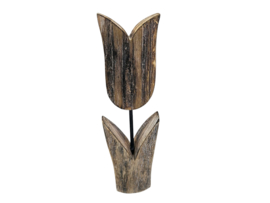 tulp op voet 28x9cm  naturel wit