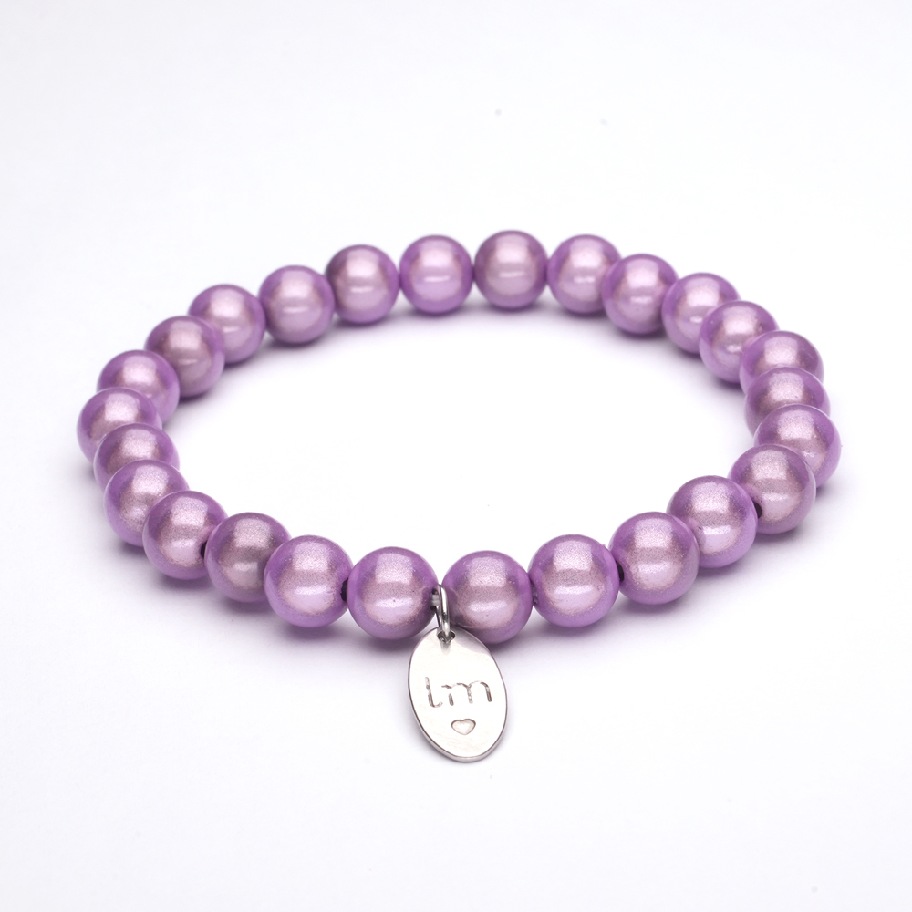 Galaxy Pearl Armband 8mm Lila