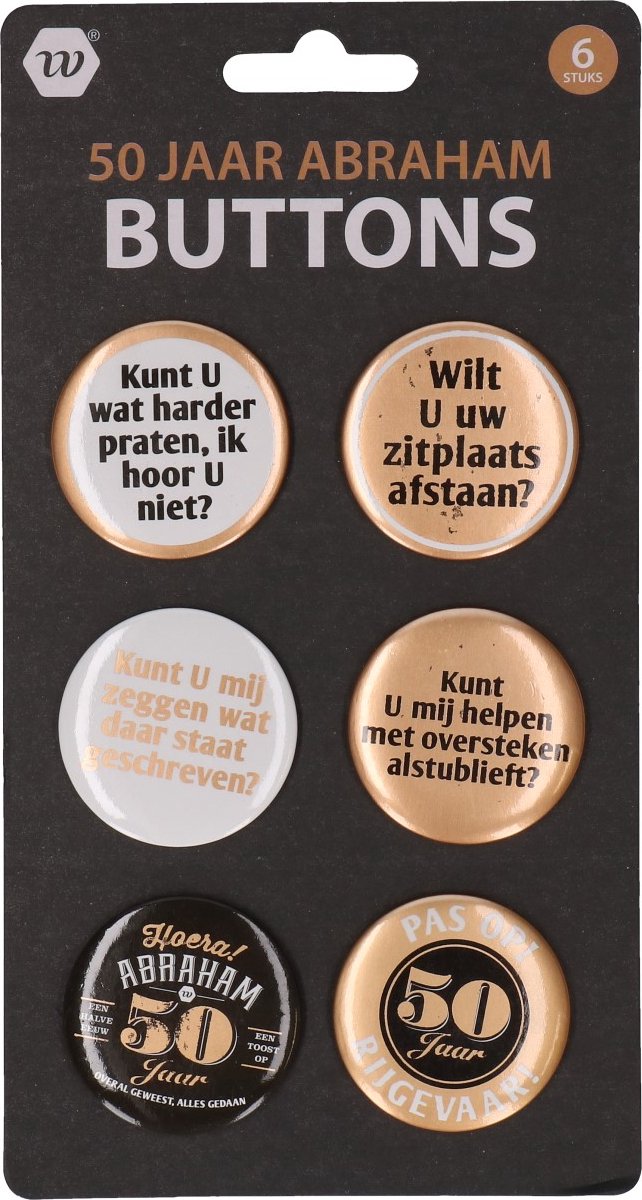 Buttons - Abraham - 50 jaar - roségoud - 6 stuks