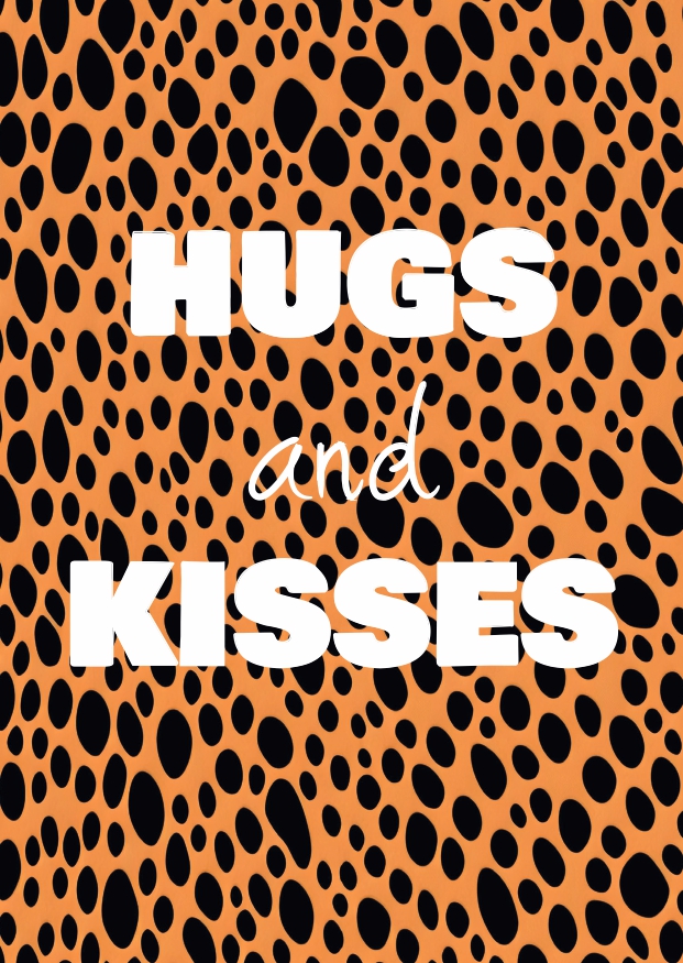 A6 kaart  hugs and kisses