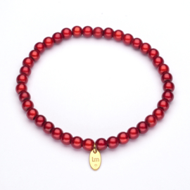 Galaxy Pearl Armband 5mm Rood