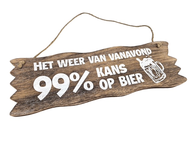 bord hangend XL 45x14cm het weer van vanavond natural
