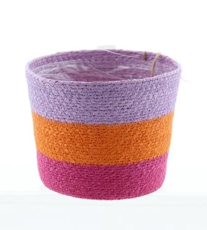 Mand Zeegras Roze/Paars/Oranje d22h18cm