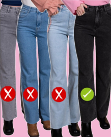 Wide leg jeans Anna zwart - 34