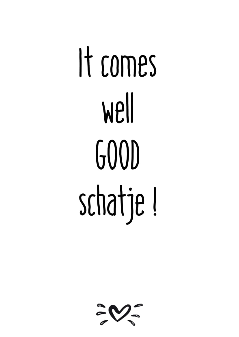 A6 kaart it comes wel goed schatje