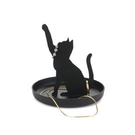Ring holder,Feline,black,metal