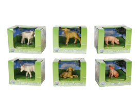 Kids Globe dierfiguur schaap/geit/varken 6ass 5-6cm