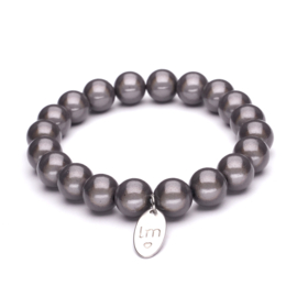 Galaxy Pearl Armband 10mm Grijs