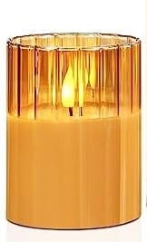 LED KAARS IN GLAS 10CM AMBER