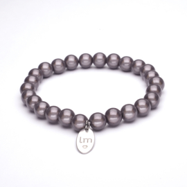 Galaxy Pearl Armband 8mm Grijs