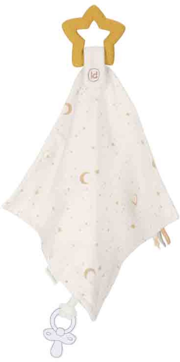 LD8428 Knuffeldoekje bijtring naturals