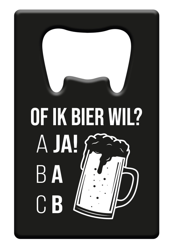 Metal beer opener - Of ik bier wil