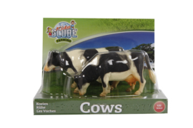 Kids Globe koeien zwart/wit staand 2stuks 1:32