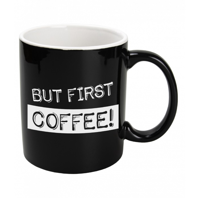 Black en White Mugs - But first coffee