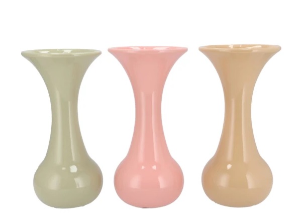 MIA DREAMY PASTEL MIX VASE NECK TRUMPET 11X11X23CM
