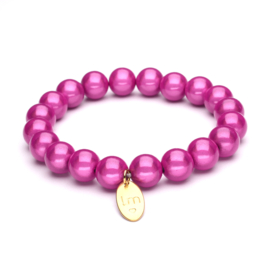 Galaxy Pearl Armband 10mm Fuchsia